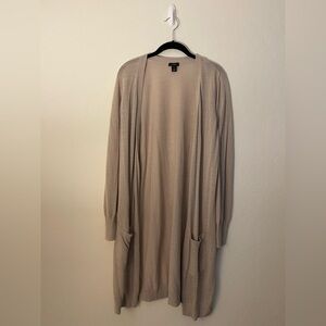 Halogen Light Beige Open Front Cardigan